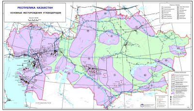 Map of major hydrocarbon fields