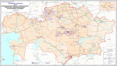 Map of manganese and iron ore mining facilities and licensed promising fields